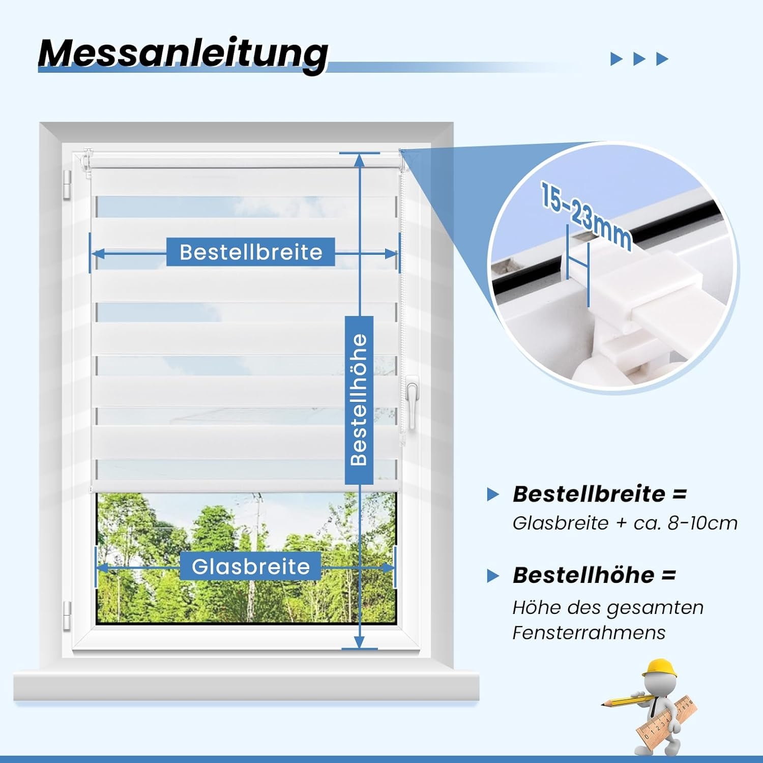 Duo Rolgordijn Klemmfix Zonder Boren Wit 75x150 cm Polyester Lichtdoorlatend Verduisterend voor Ramen & Deuren