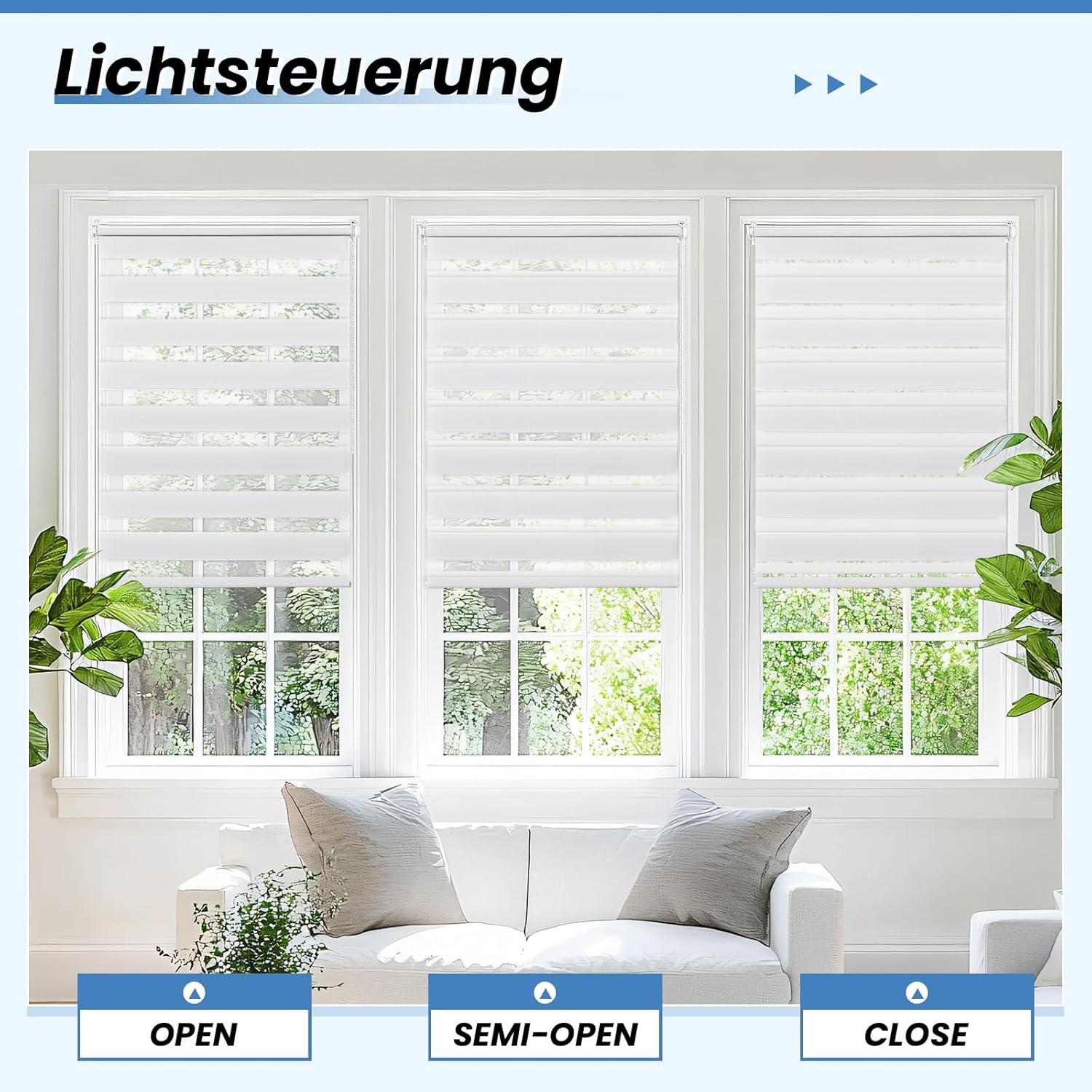 Wit Duo Rolgordijn Klemmfix 75x150 cm - Lichtdoorlatend & Verduisterend