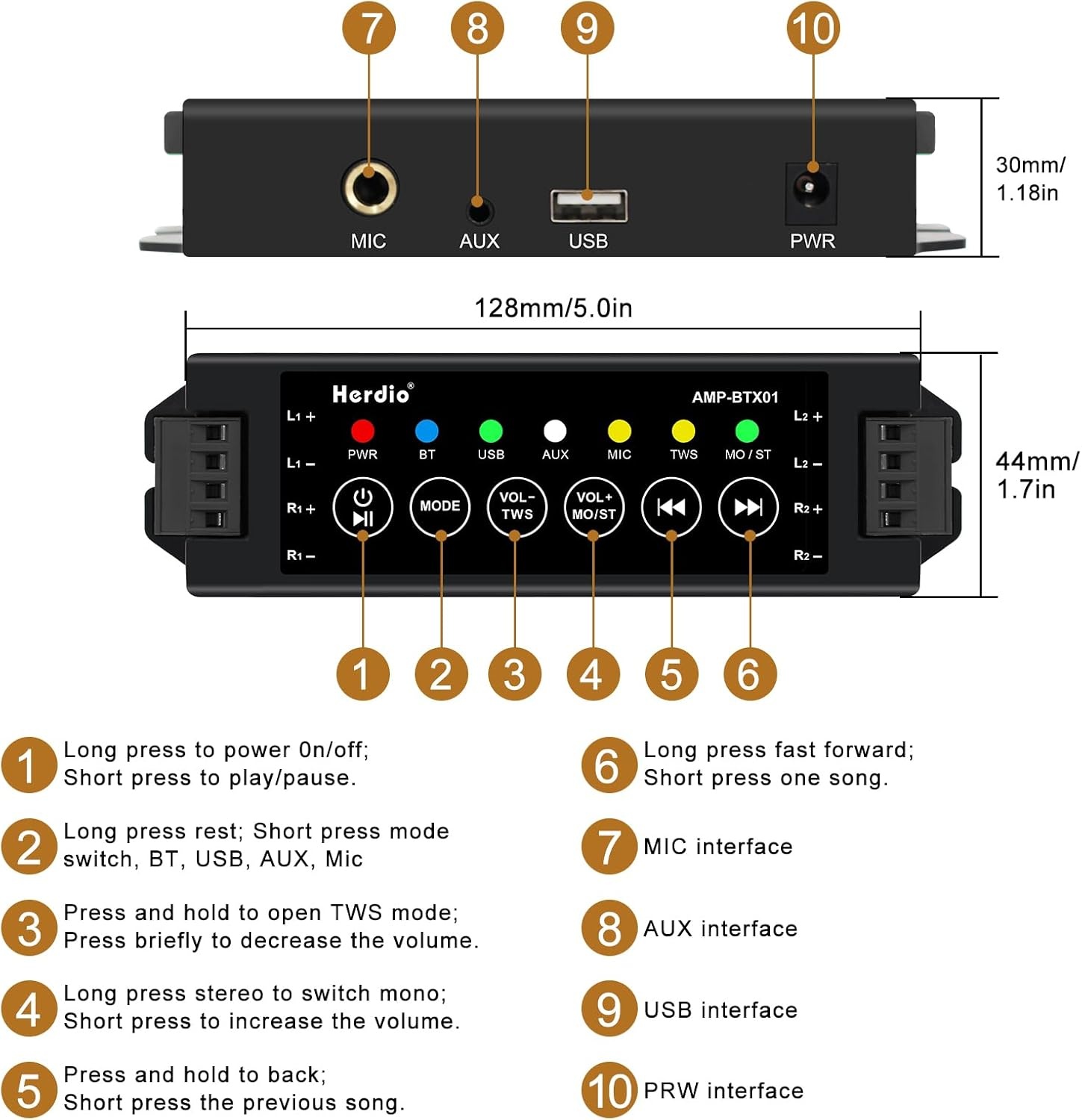 Inbouw Waterdichte Bluetooth Speakers voor Binnen & Buiten 4 inch Zwart (4 stuks)