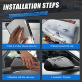 Zijspiegelkappen glanzend zwart 1 paar voor Ford Mustang 2015-2024 zonder knipperlicht