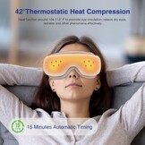 Elektrisch oogmassageapparaat met warmte, trillingen, luchtcompressie, Bluetooth, 5 modi, opvouwbaar & oplaadbaar, tegen donkere kringen & droge ogen