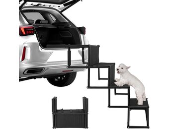 Hondentrap opvouwbaar 4 treden, antislip, voor auto & honden tot 60 kg, gewrichtsvriendelijk en in hoogte verstelbaar
