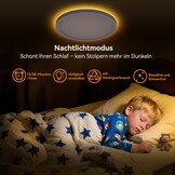 LED Plafondlamp 40 cm Traploos Dimbaar met Afstandsbediening & App, 3000K-6500K, 33W, Ultraslank 2.5 cm, Wit Nachtlampje