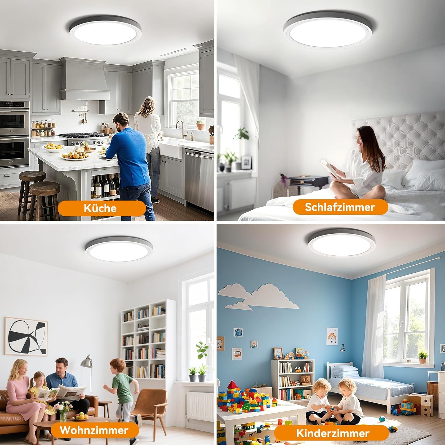 LED Plafondlamp 40 cm Traploos Dimbaar met Afstandsbediening & App, 3000K-6500K, 33W, Ultraslank 2.5 cm, Wit Nachtlampje