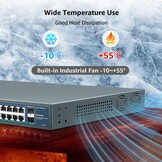 PoE Switch 48-poorts Gigabit Niet-beheerd 800W 802.3af/at met 2 SFP Uplink voor Rackmontage