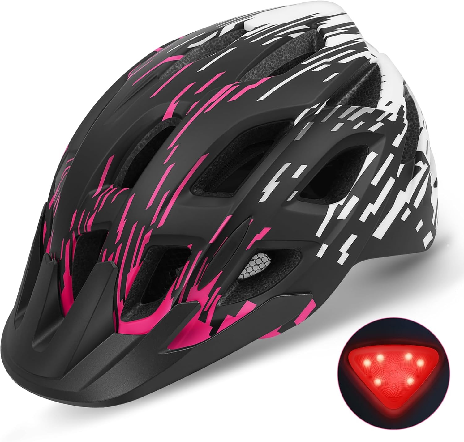 Fietshelm Volwassenen 57-61cm: Lichtgewicht met Achterlicht & Vizier (56% KORTING)