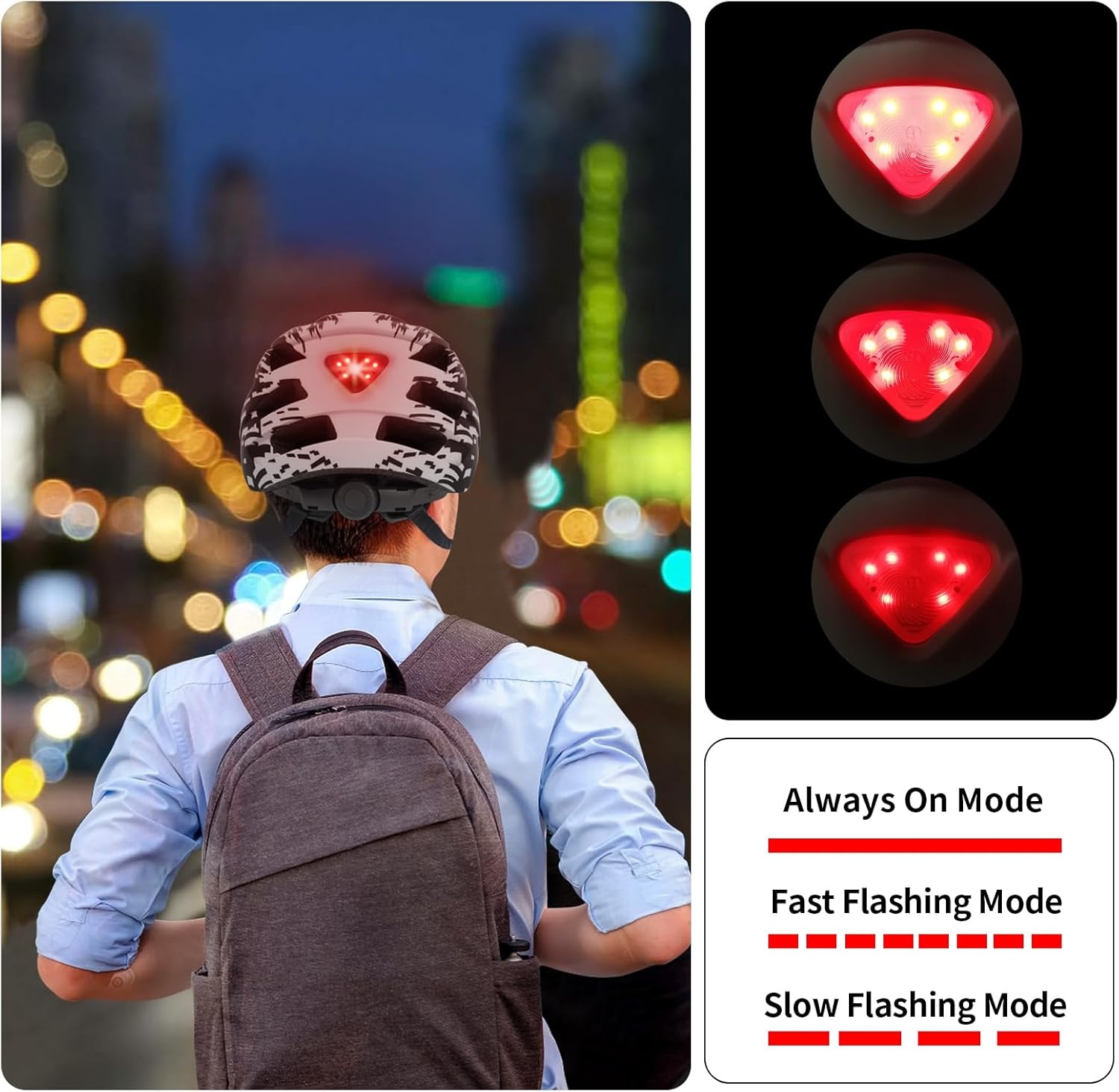 Fietshelm voor volwassenen met LED achterlicht & vizier - Zwart/Roos - 72% Korting