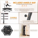 Northdeer Opvouwbare trampoline, trampoline, trampoline, trampoline, voor volwassenen en kinderen, 200 kg, met verstelbare stang, fitnessapparatuur voor binnen en buiten