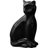 Kattenurn van aluminium zwart handgemaakt voor as huisdier tot 8 kg - 17 cm hoog, 12 cm breed