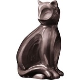 Kattenurn van aluminium zwart handgemaakt voor as huisdier tot 8 kg - 17 cm hoog, 12 cm breed