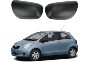 Zijspiegelkappen Zwart Gestructureerd - Toyota Yaris (2005-2011) - 56% Korting!
