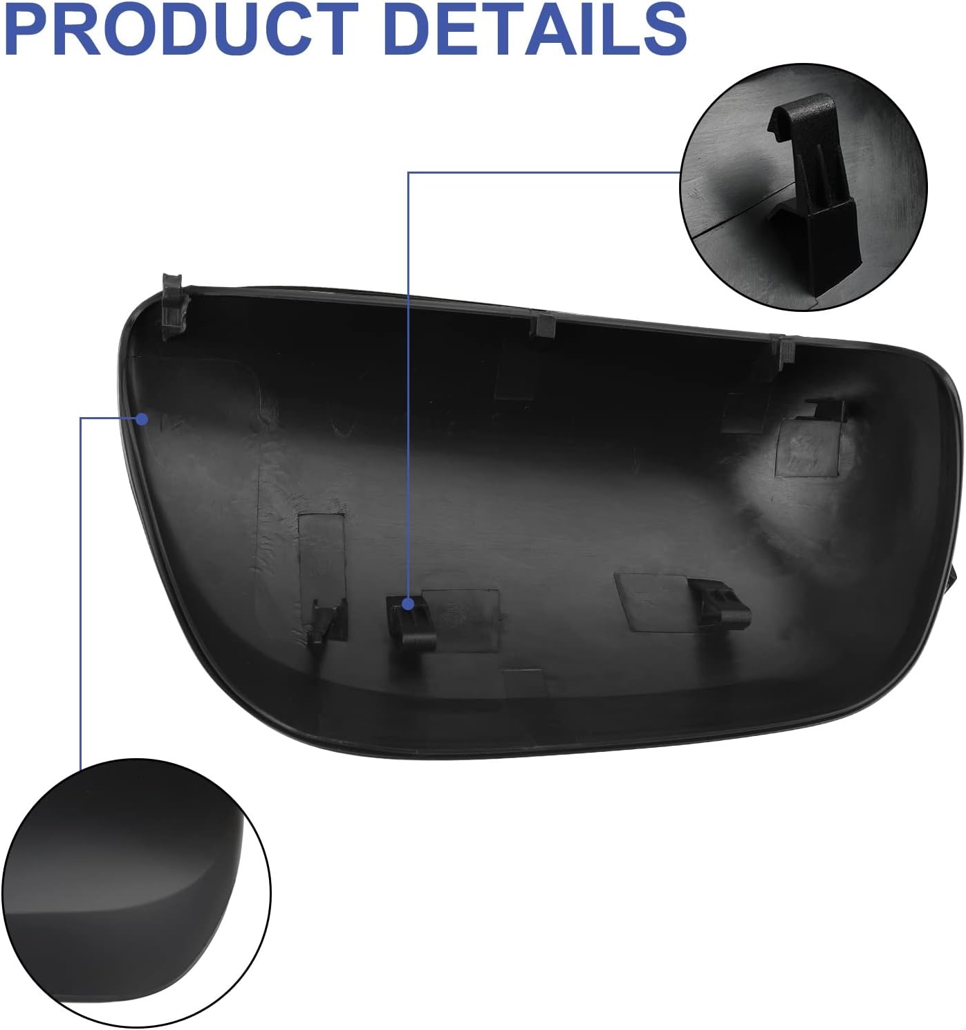 Zijspiegelkappen 1 paar gestructureerd zwart kunststof voor Toyota Yaris 2005-2011