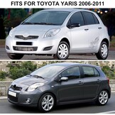 Zijspiegelkappen 1 paar gestructureerd zwart kunststof voor Toyota Yaris 2005-2011