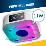 Draagbare CD-radio Boombox met FM-radio, Bluetooth, USB, AUX, MP3, subwoofer, Extra BASS, oplaadbaar, afstandsbediening, Wit