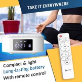 Draagbare CD-radio Boombox met FM-radio, Bluetooth, USB, AUX, MP3, subwoofer, Extra BASS, oplaadbaar, afstandsbediening, Wit