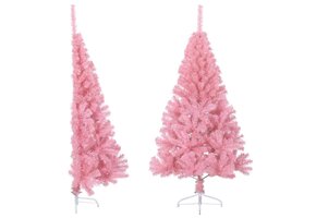 Roze Kunstkerstboom 150 cm, Halfrond, 77% Korting