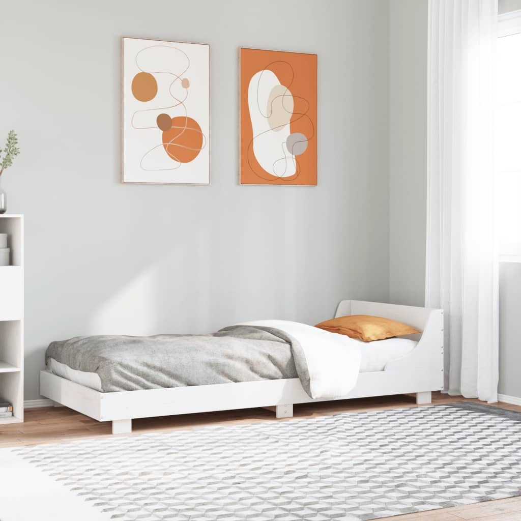 VidaXL Grenenhouten Bedframe Wit 140x200 cm - 65% Korting