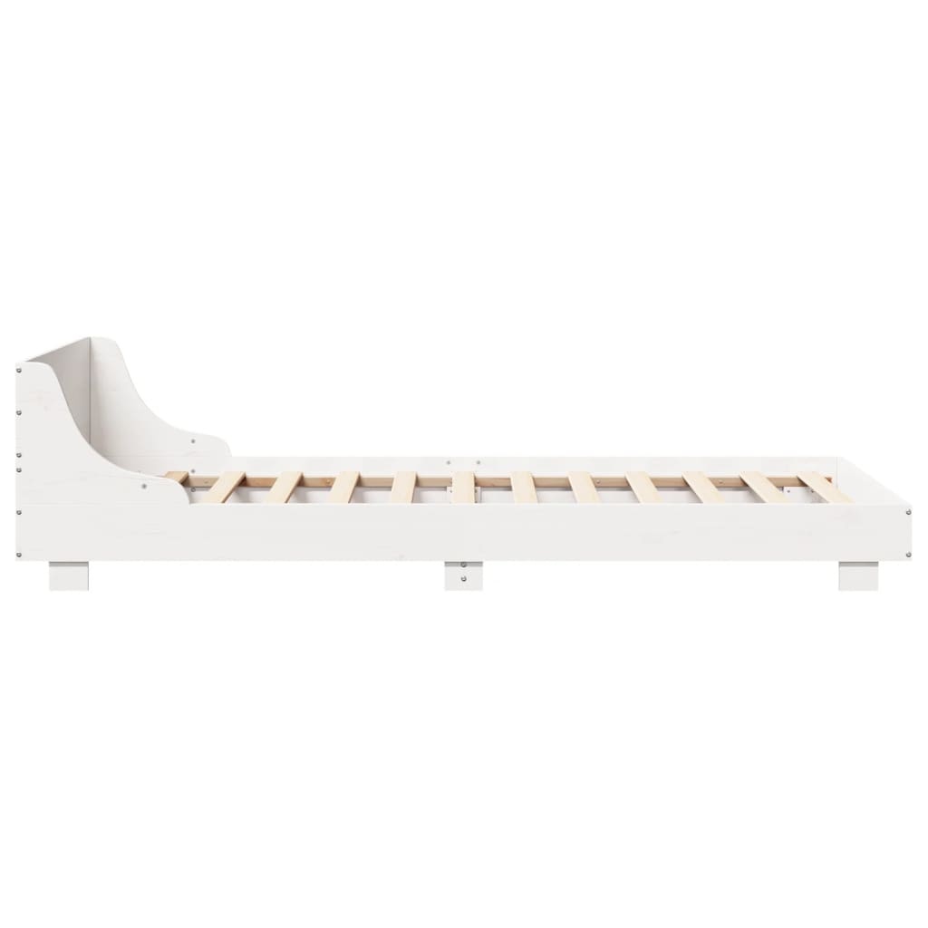 VidaXL Grenenhouten Bedframe Wit 140x200 cm - 65% Korting