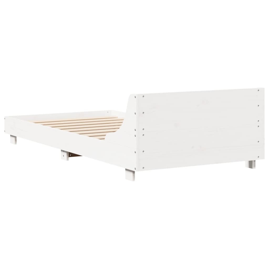 VidaXL Grenenhouten Bedframe Wit 140x200 cm - 65% Korting