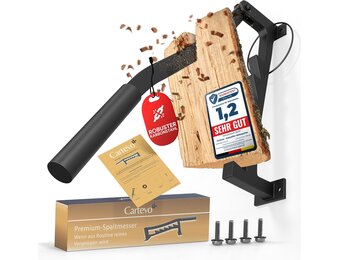 Handmatige Houtsplijter & Houtkliever - Wandhouder voor Brandhout - Robuuste Constructie - Zonder Stroom/Benzine - Voor Binnen & Buiten