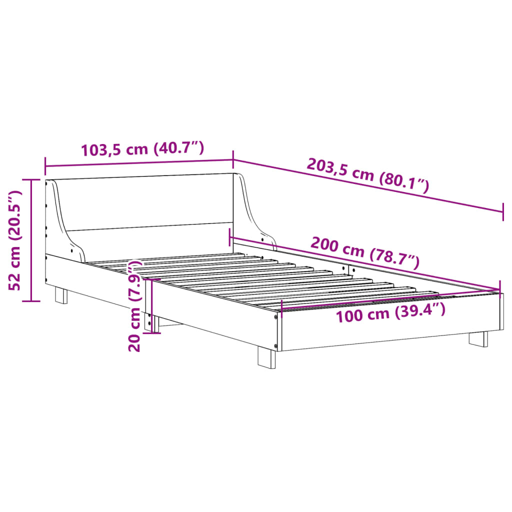 VidaXL Grenenhouten Bedframe Wit 140x200 cm - 65% Korting