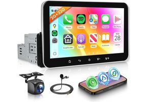 Autoradio 1 DIN 7-inch touchscreen met Draadloze CarPlay, Android Auto, Android 15, Navigatie, WiFi, Bluetooth, FM, USB, 2G+32G