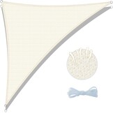 Zonnezeil Driehoek 3x3x4.25m HDPE Crème Waterdoorlatend Ademend UV-bescherming