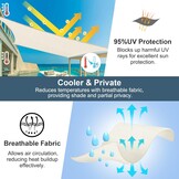 Zonnezeil Driehoek 3x3x4.25m HDPE Crème Waterdoorlatend Ademend UV-bescherming