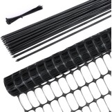 Ohuhu Begrenzingshek, mobiele omheining, 30 m lang, 1 m hoog, met 25 palen, fijnmazig hondenhek, afsluithek, insteekhek, klein dierennet, tuinhek, ideaal voor tuin, huis, binnenplaats, zwart