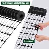 Ohuhu Begrenzingshek, mobiele omheining, 30 m lang, 1 m hoog, met 25 palen, fijnmazig hondenhek, afsluithek, insteekhek, klein dierennet, tuinhek, ideaal voor tuin, huis, binnenplaats, zwart