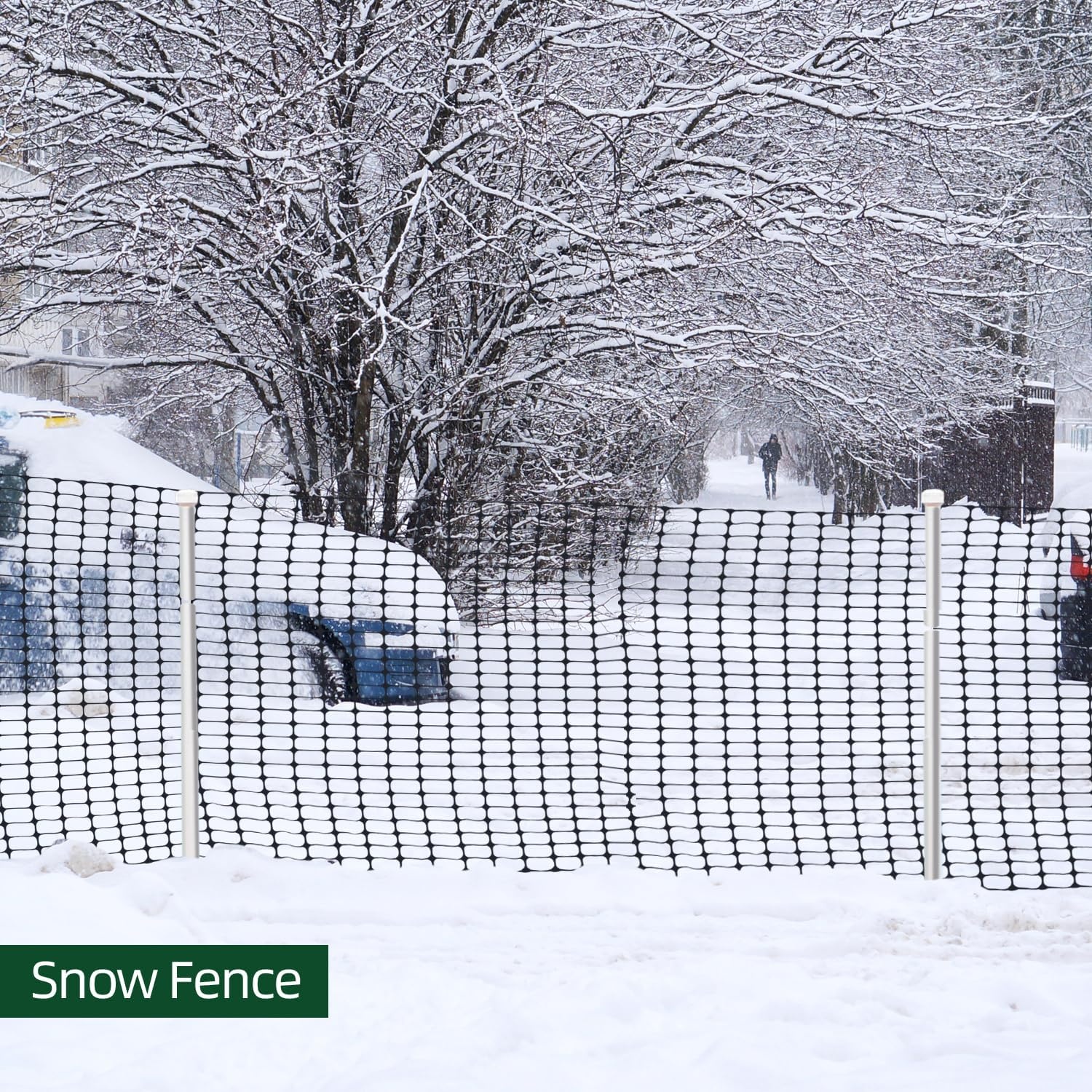 Ohuhu Begrenzingshek, mobiele omheining, 30 m lang, 1 m hoog, met 25 palen, fijnmazig hondenhek, afsluithek, insteekhek, klein dierennet, tuinhek, ideaal voor tuin, huis, binnenplaats, zwart