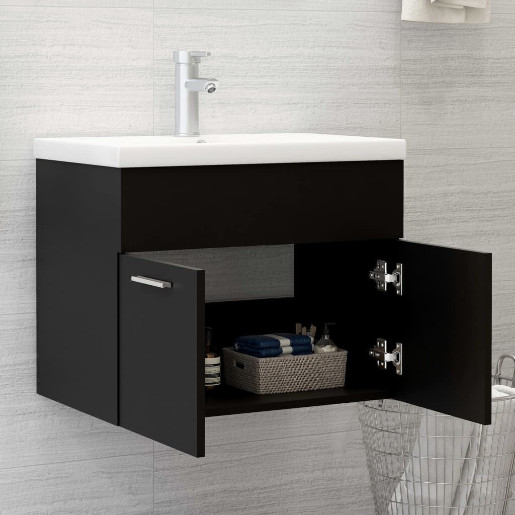 82% Korting: VidaXL Wastafelkast Zwart - 60x38,5x46 cm