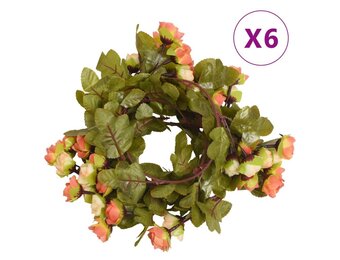 vidaXL Kerstslingers met Bloemen - 6 stuks, 215 cm, Zonsondergang Rood - 55% Korting!