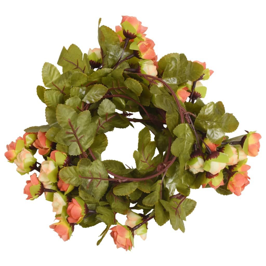 vidaXL Kerstslingers met Bloemen - 6 stuks, 215 cm, Zonsondergang Rood - 55% Korting!