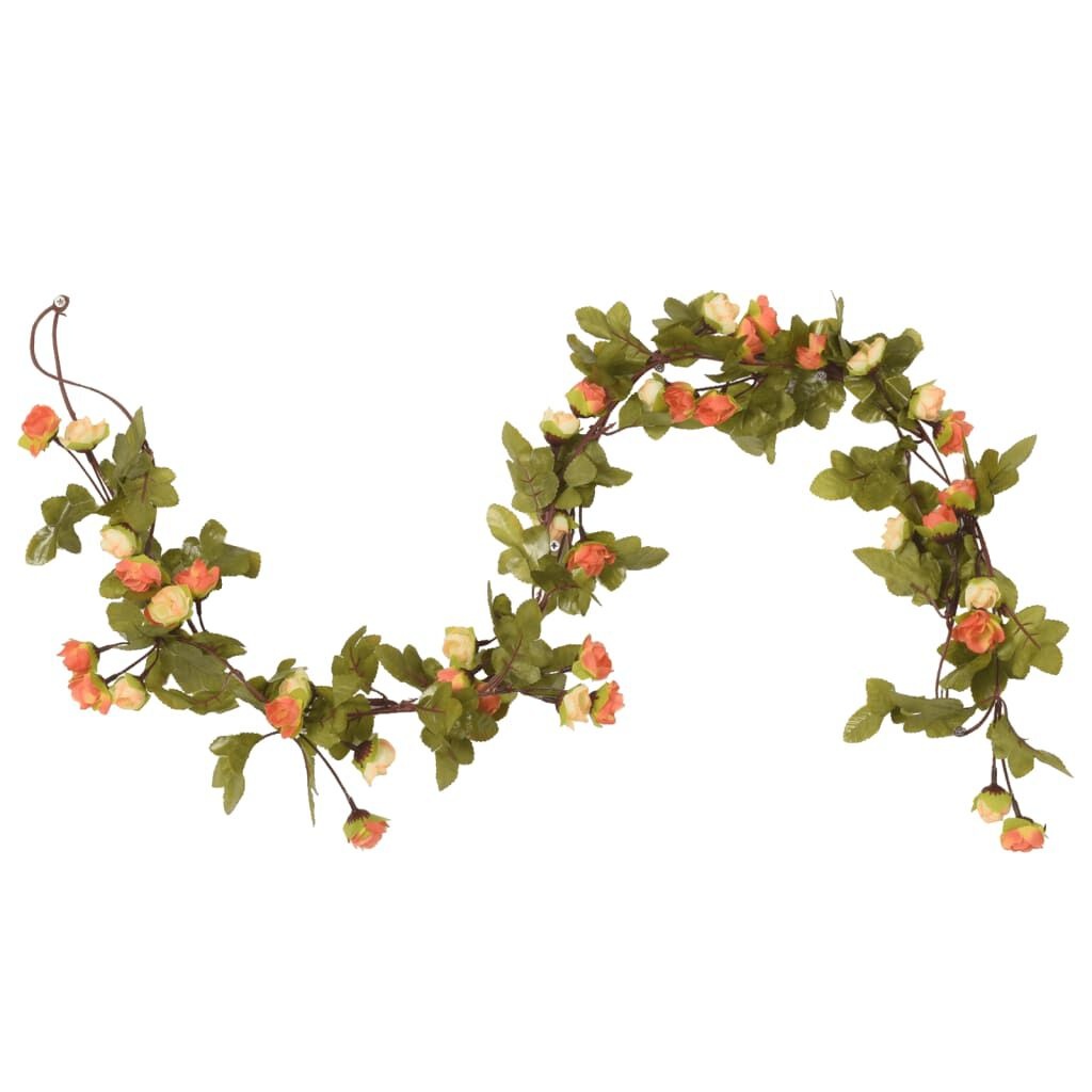 vidaXL Kerstslingers met Bloemen - 6 stuks, 215 cm, Zonsondergang Rood - 55% Korting!