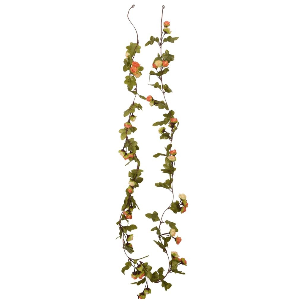 vidaXL Kerstslingers met Bloemen - 6 stuks, 215 cm, Zonsondergang Rood - 55% Korting!
