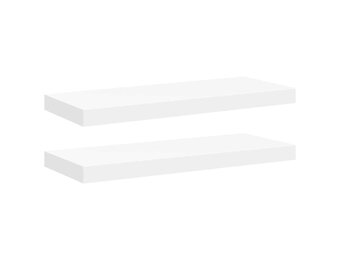 2 zwevende wandschappen - 60cm wit MDF met 72% korting