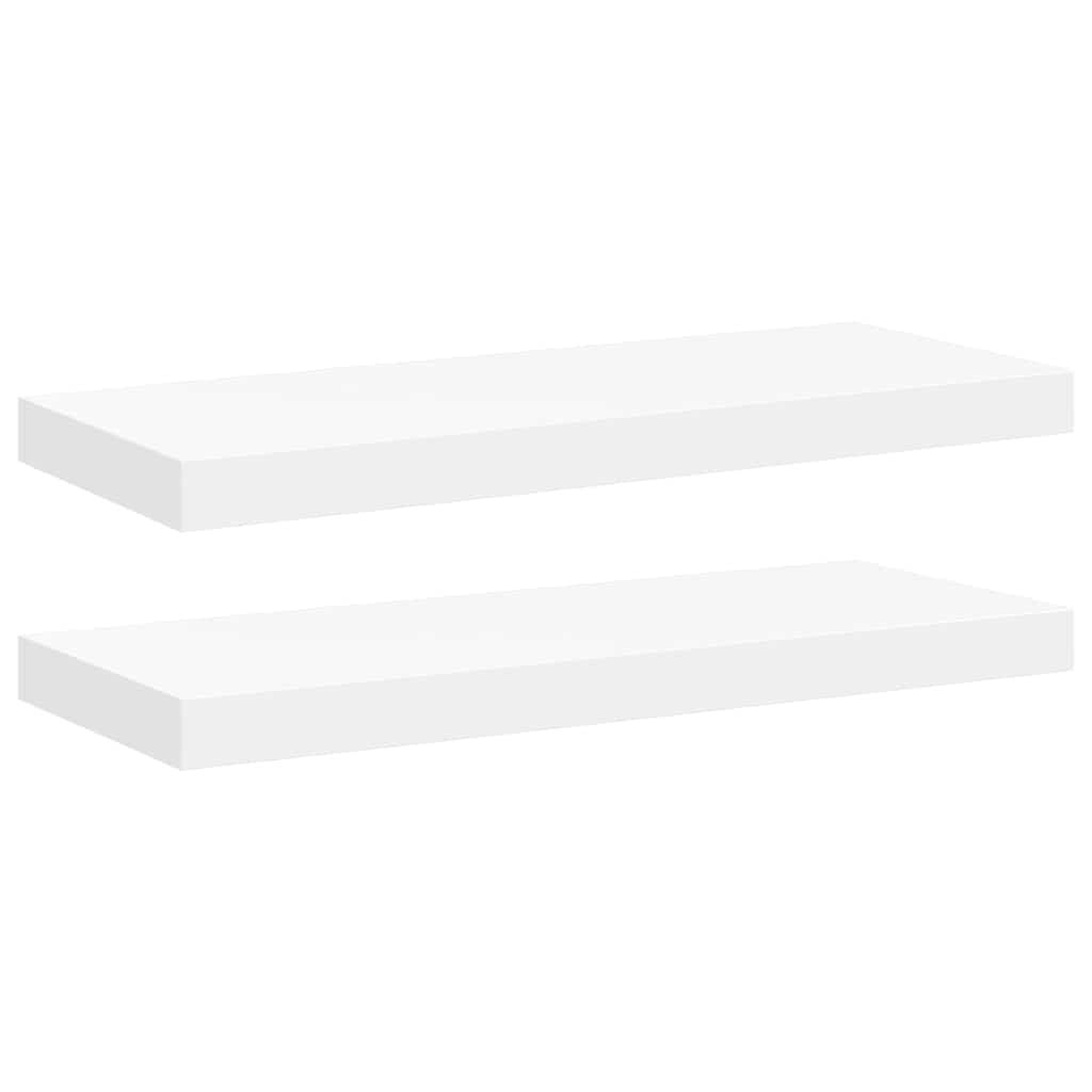 2 zwevende wandschappen - 60cm wit MDF met 72% korting
