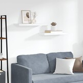 2 zwevende wandschappen - 60cm wit MDF met 72% korting