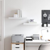 2 zwevende wandschappen - 60cm wit MDF met 72% korting
