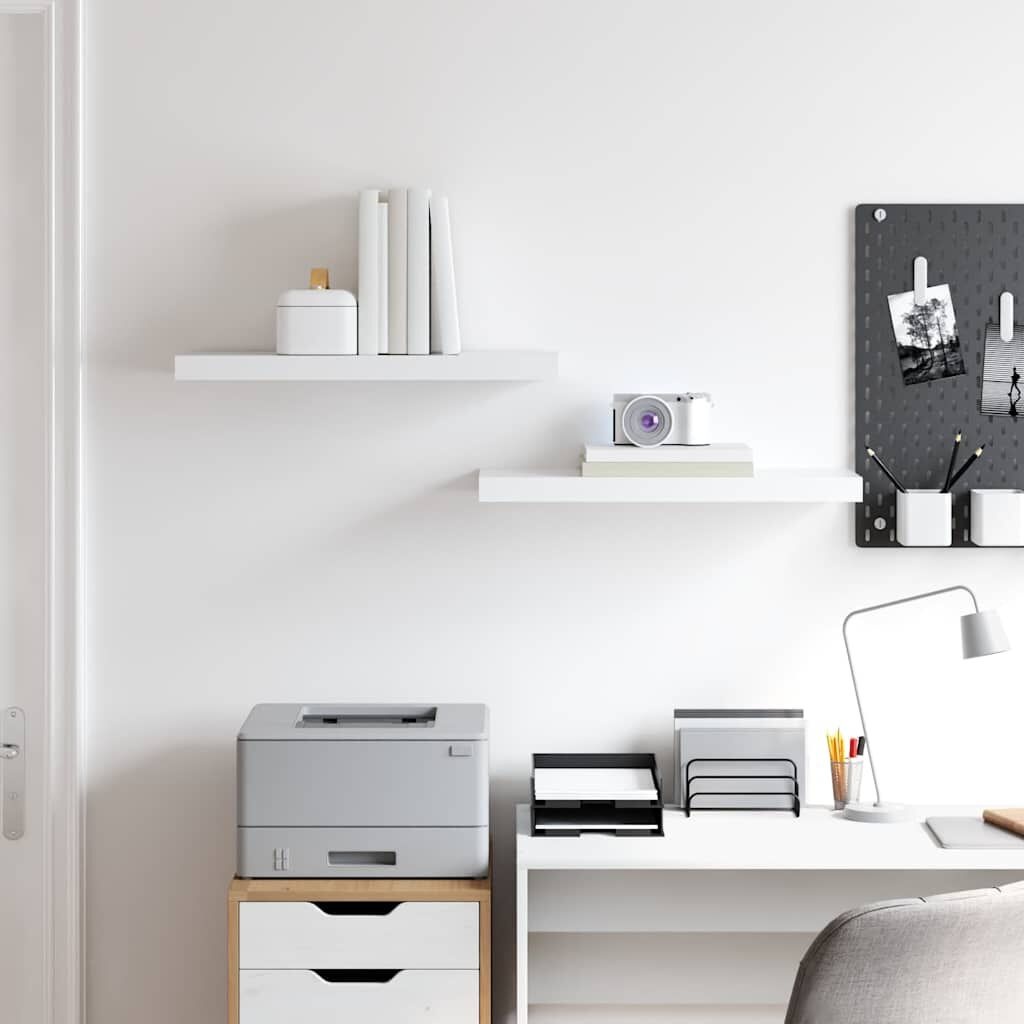 2 zwevende wandschappen - 60cm wit MDF met 72% korting