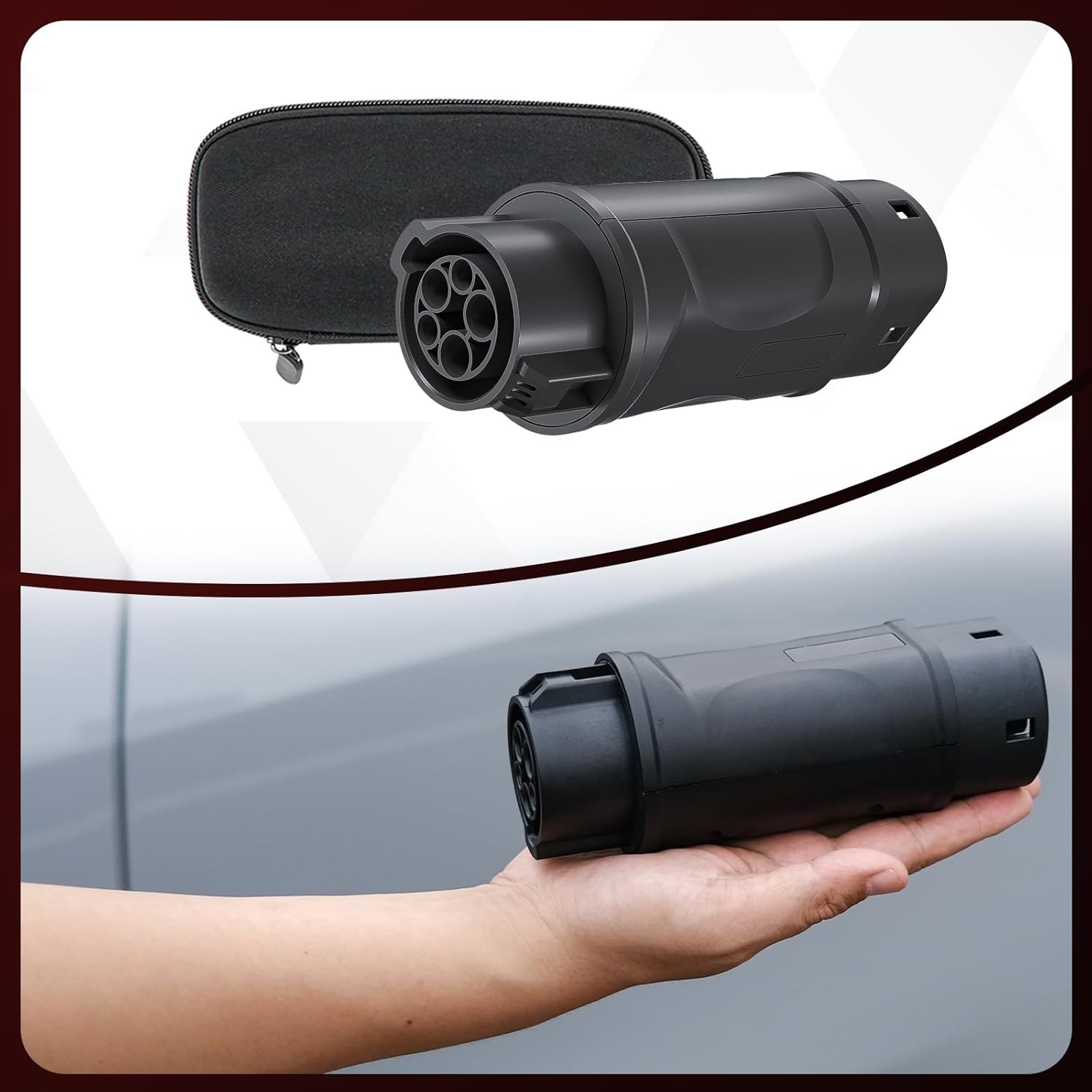 Oplaadadapter voor elektrische auto Type 1 naar Type 2 - 16A tot 32A