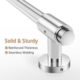 Douchstang RVS 100 cm, gepolijst, met verstelbare houder, voor boorvrije of schroefmontage