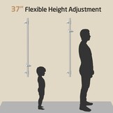 Douchstang RVS 100 cm, gepolijst, met verstelbare houder, voor boorvrije of schroefmontage