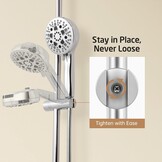 Douchstang RVS 100 cm, gepolijst, met verstelbare houder, voor boorvrije of schroefmontage