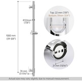Douchstang RVS 100 cm, gepolijst, met verstelbare houder, voor boorvrije of schroefmontage