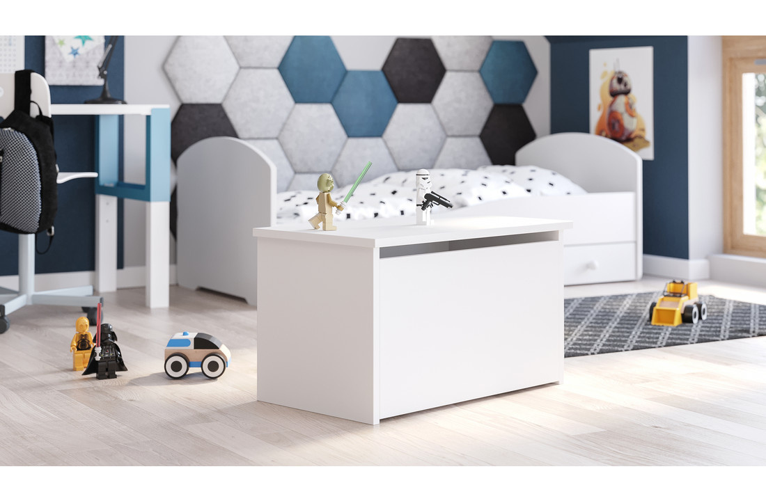 Speelgoedkist Wit Hout met Gasveer - 74% Korting!