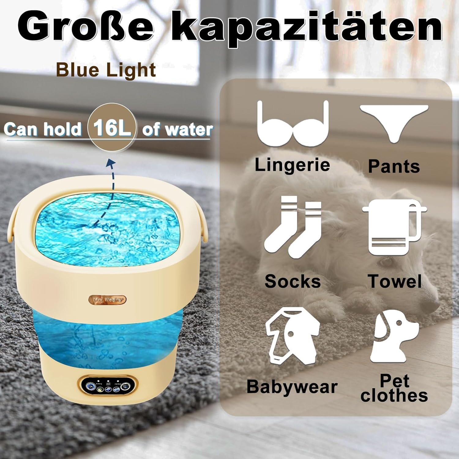 Opvouwbare Mini-wasmachine 15L - 36% Korting!