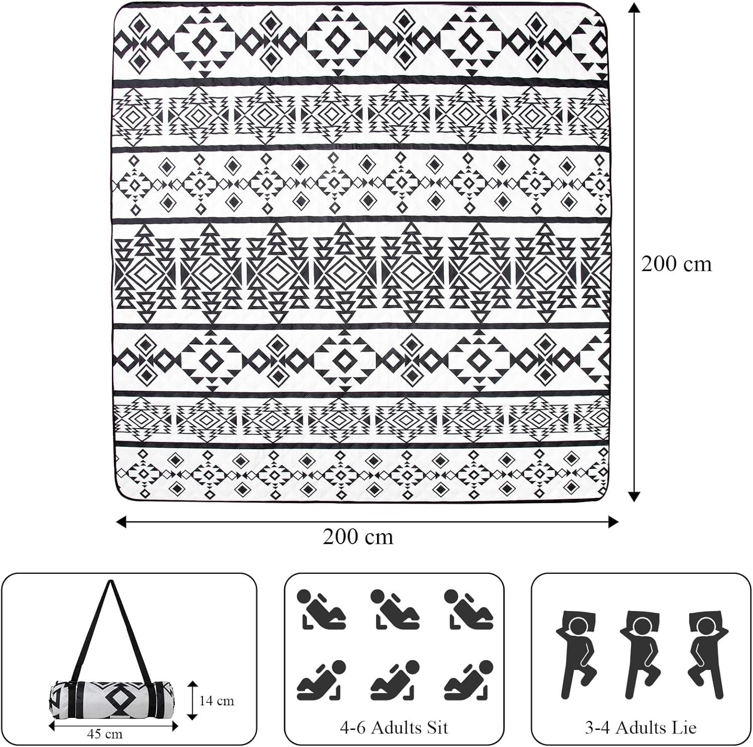 XL Waterdichte Picknickdeken 200x200cm - 70% Korting!