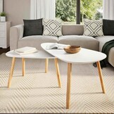 vidaXL Salontafel Set Grenenhout - Slechts 1 Kleine Tafel - 75% Korting